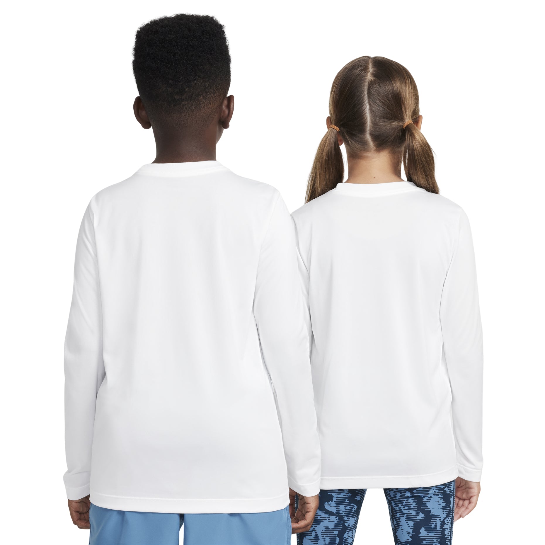 (GS) Nike Legend Dri-FIT Long-Sleeve T-Shirt 'White Black' FZ5192-100