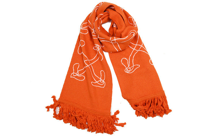 Off-White Abstract Arrow Orange Scarf OMMA001F194070111901