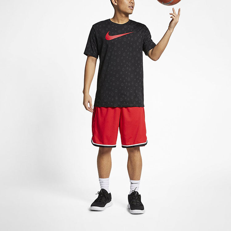 Nike Printing Knit Logo Casual Short Sleeve Black AJ9660-010