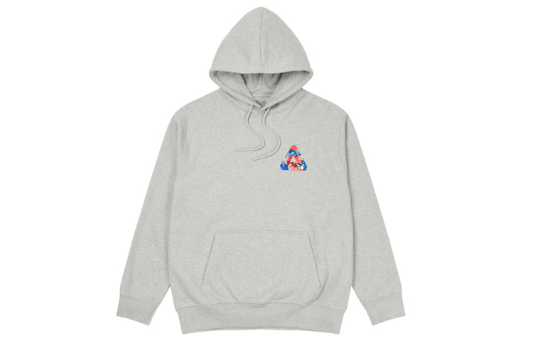 PALACE Back Logo Printing hooded Unisex Gray P19HD071