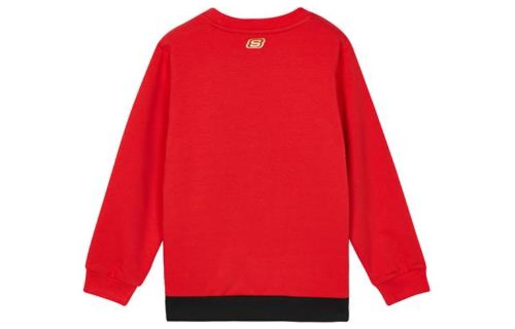 (GS) Skechers Logo Printed Crew Sweater 'Black Red White' L122B059