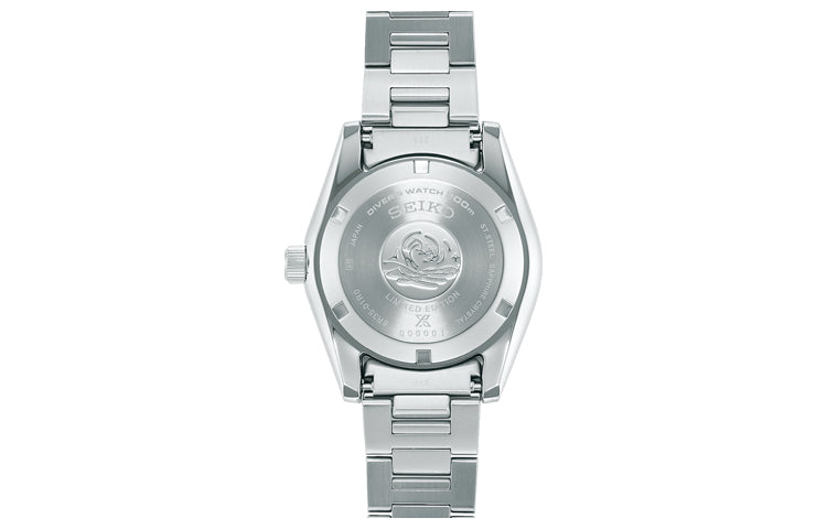 Men's SEIKO prospex Series 140 Anniversary Limited Edition Mechanical White Dial Blue Steel Strip Watch SPB213J1