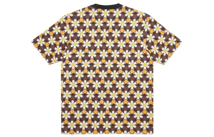 PALACE Curtains Flowers Full Print Colorblock Round Neck Short Sleeve Unisex P19ES005