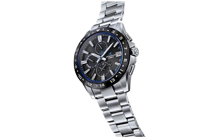 Men's CASIO Business quartz Watch Metallic Strap Mens Silver Analog OCW-T3000A-1AJF