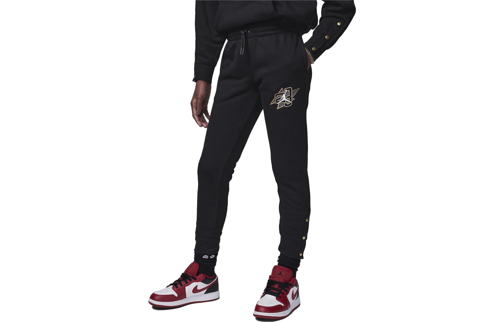 (GS) Air Jordan Take Flight Snap Sweatpants 'Black' 45C809-023