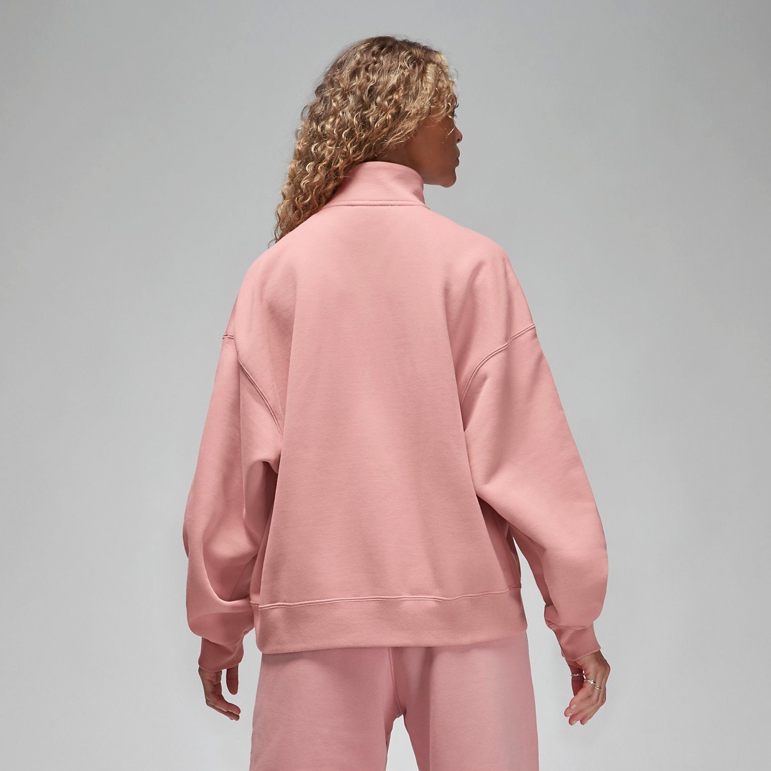 (WMNS) Air Jordan Brand Fleece Quarter Zip 'Pink' FD7221-618