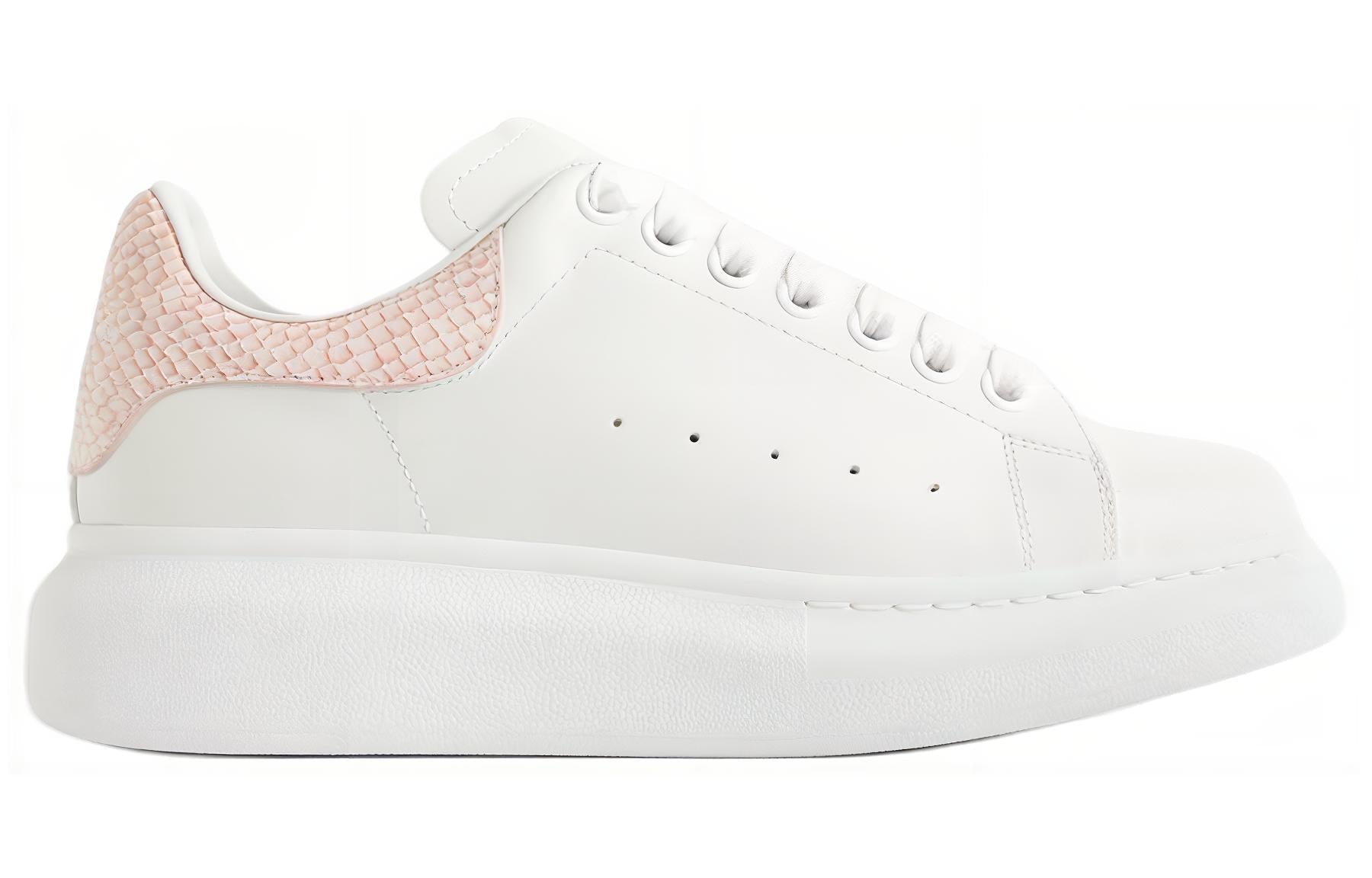 (WMNS) Alexander McQueen Oversized Sneakers 'White with Pink Python Spoiler' 718139WIEEK8761