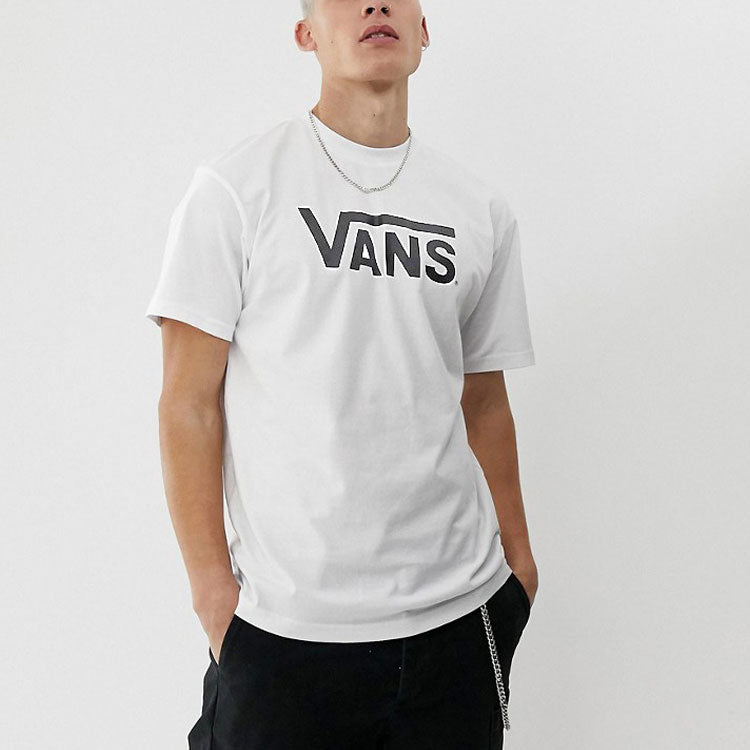 Men's Vans Logo Pattern Printing Round Neck Short Sleeve White VN000LFLY2Q