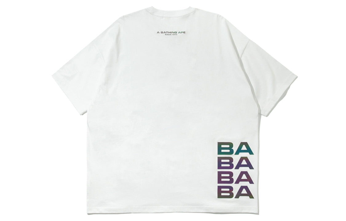 Men's BAPE Ape Head Logo Printing Short Sleeve White 0ZXTEAPETE13E