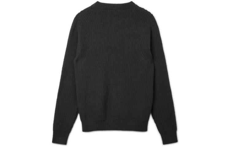 Men's Nike ESC Sweater Solid Color Round Neck Long Sleeves Pullover Wool Sweater Black DC1008-010