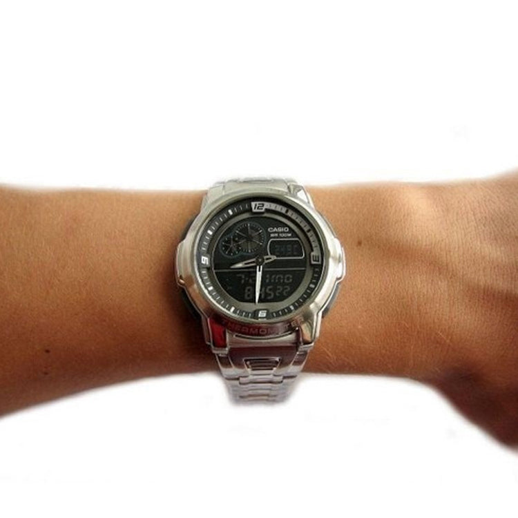 CASIO Male STANDARD Japan / South Korea Fashion Mens Silver Analog/Digital Combo AQF-102WD-1B