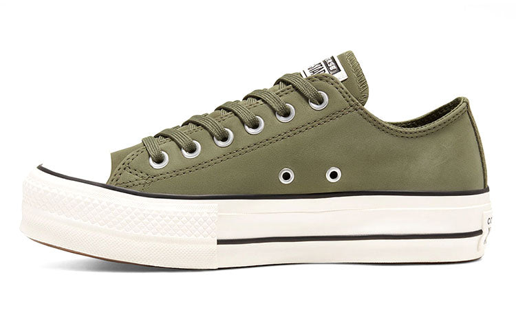 (WMNS) Converse Nubuck Chuck Taylor All Star Platform Thick Sole Green White Sneakers 'Green White' 566569C