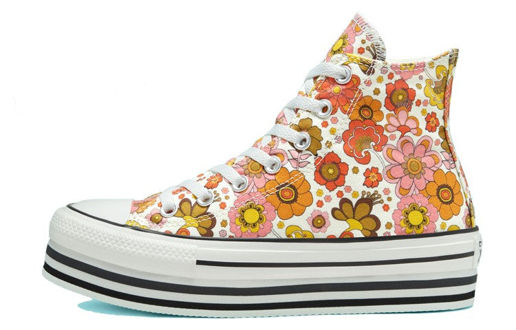 (WMNS) Converse Unite Platform Chuck Taylor All Star Floral Thick Sole Sneakers 'Yellow White' 568004C