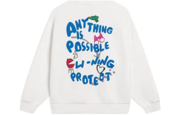 (WMNS) Li-Ning Anything Is Possible Graphic Sweatshirt 'White' AWDT580-3