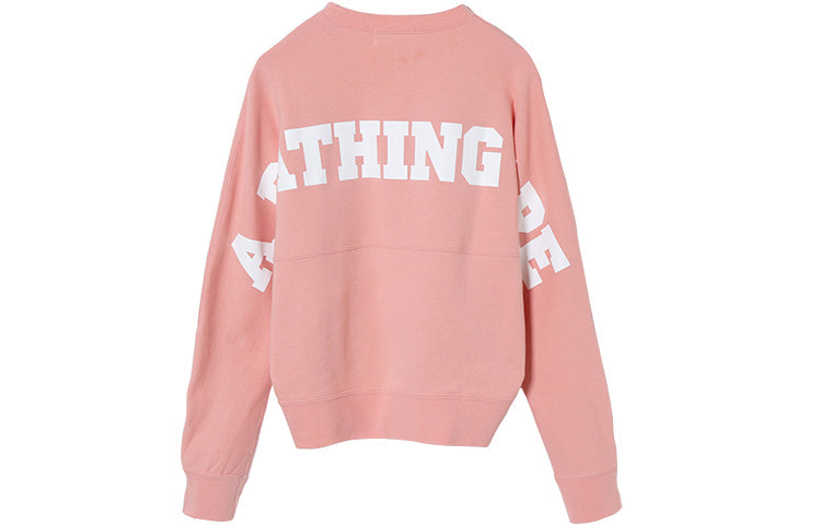 BAPE Pattern Sports Leisure Pullover Long-sleeved Pink 0ZXSWW213509C