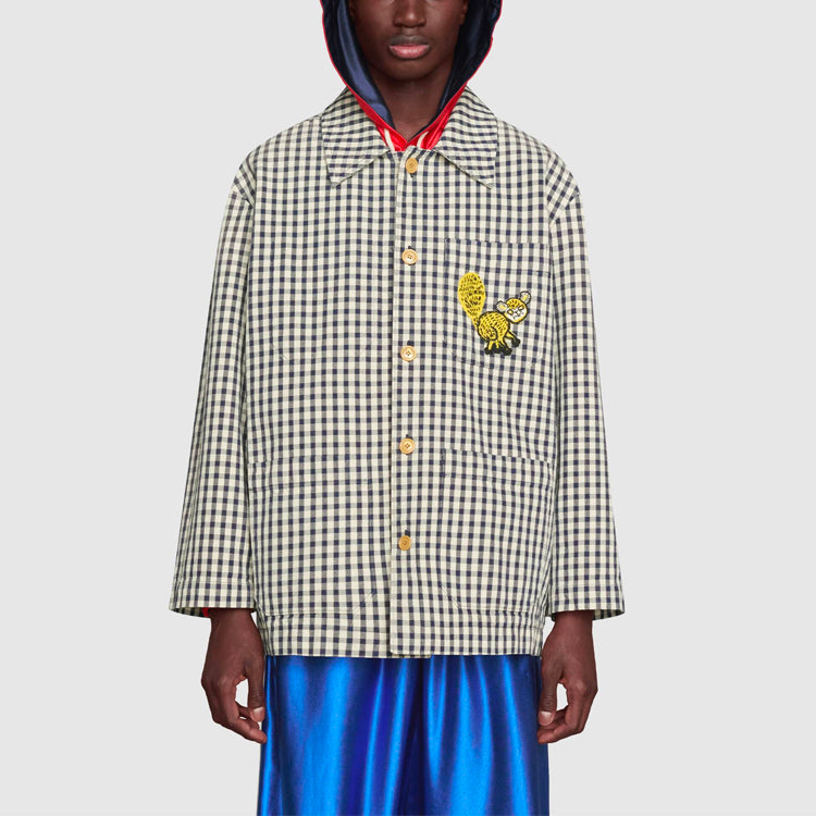 Gucci SS21 Printing Plaid Jacket Colorblock 654022-ZAGPR-9064