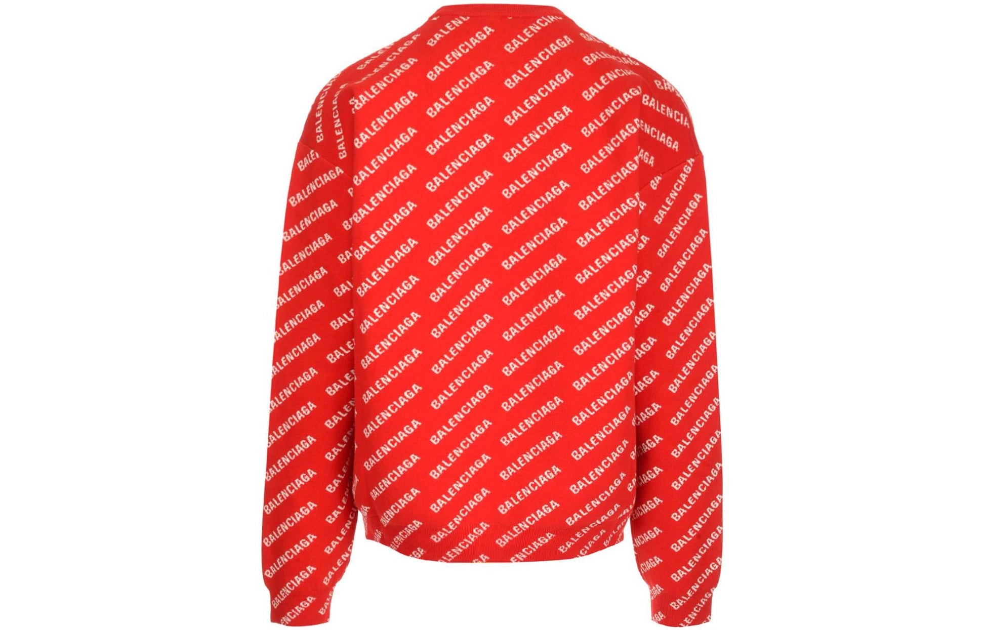 Balenciaga All Over Logo Crewneck Sweater 'Red White' 702952T32336090
