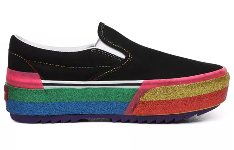 Vans Classic Slip-On Stacked Platform 'Glitter - Black Rainbow' VN0A4TZVWW1