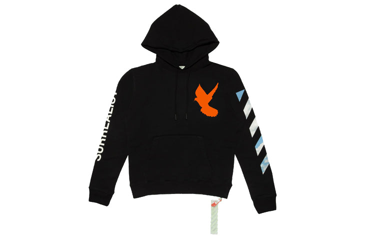 Off-White Surrealist Printing Series Orange Zipper Loose Fit Black OMBB029S191920631088