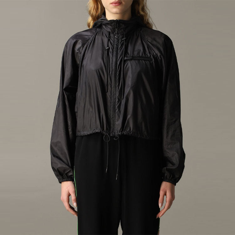 KENZO Logo Alphabet Pattern Solid Color Hooded Jacket Black FA52BL101566