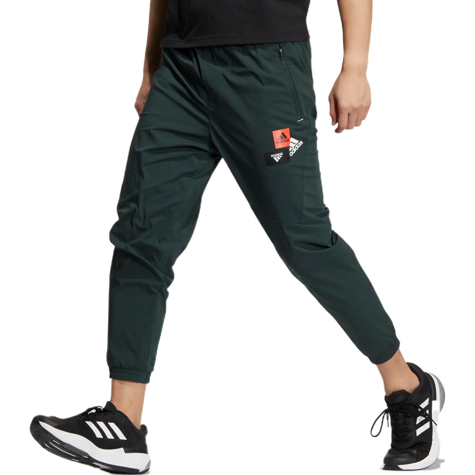 Men's adidas Mh Bp3 Wvpnt Solid Color Logo Printing Bundle Feet Sports Pants/Trousers/Joggers Green HM2975