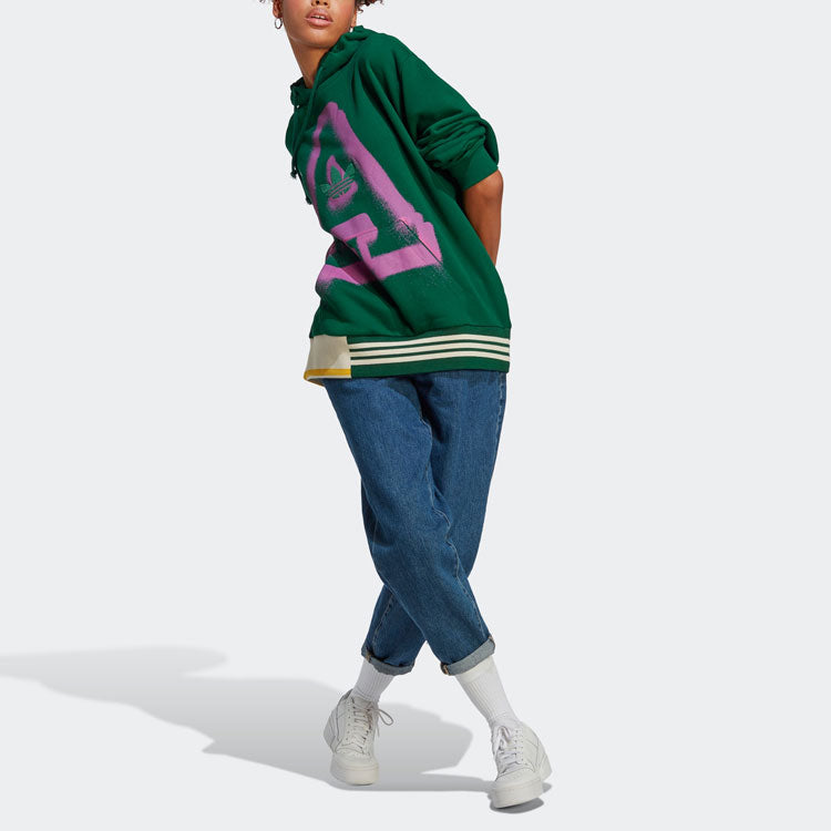 (WMNS) adidas Oversized A Graphic Hoodie Asia Sizing 'Green' IC5237