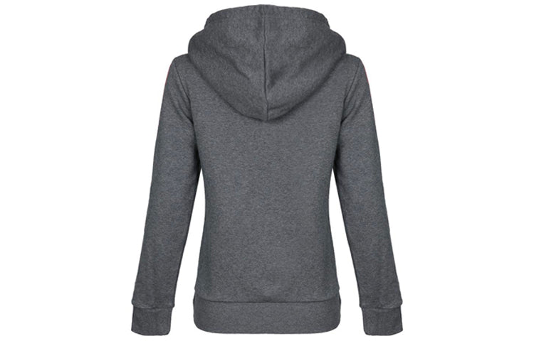 (WMNS) adidas Stripe hooded track Jacket Gray CF8844