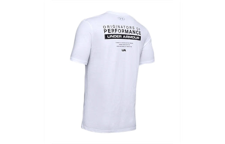 Under Armour UA Bar Originators Training Sports Breathable Short Sleeve Couple Style White 1352045-100