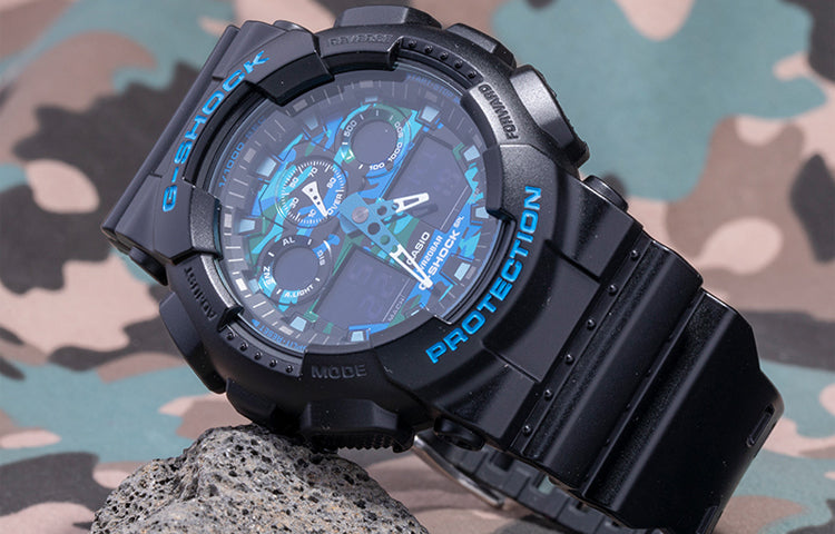 CASIO G-Shock Analog-Digital 'Black Blue' GA-100CB-1