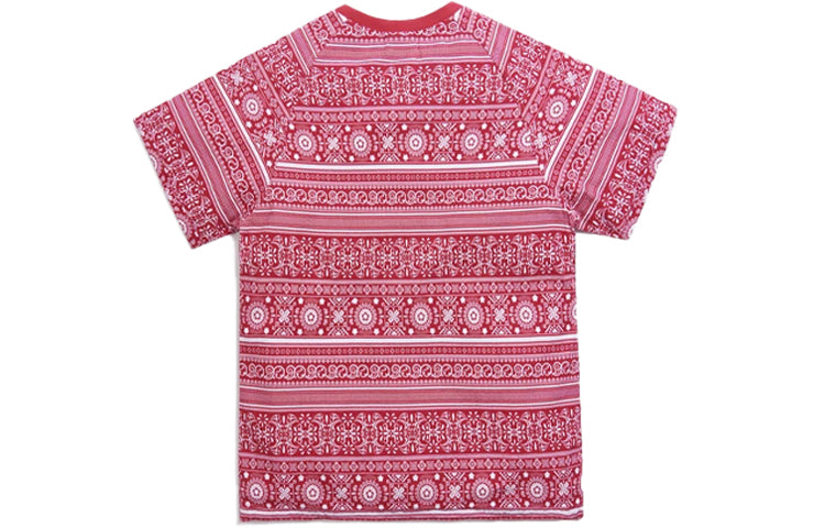 KITH Moroccan Print Seersucker Howard Printing Short Sleeve Unisex Red KH3686-110