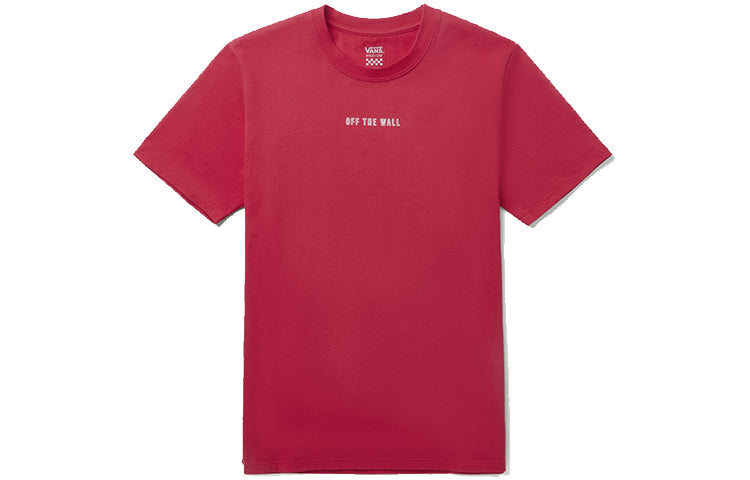 Vans Back Large logo Printing Athleisure Casual Sports Short Sleeve Couple Style Red VN0A48C1IZQ