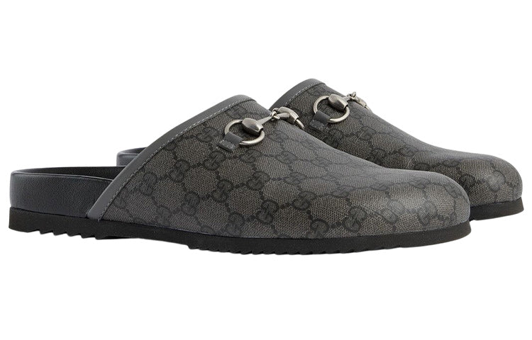 Gucci GG Supreme mule with Horsebit 'Grey Black' 738964-FABP9-8746