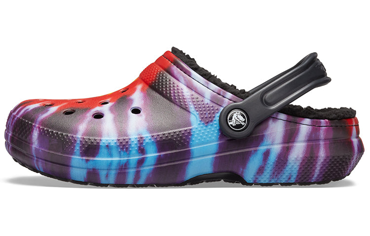 Crocs Classic Tie Dye Stay Warm Cozy Crocs Sports Slippers Unisex Purple Red 206341-988