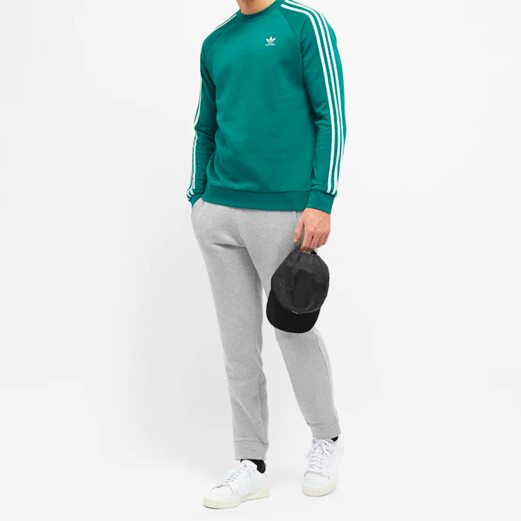 adidas originals 3-Stripes Crewneck Sweatshirt For Men Green EJ9692