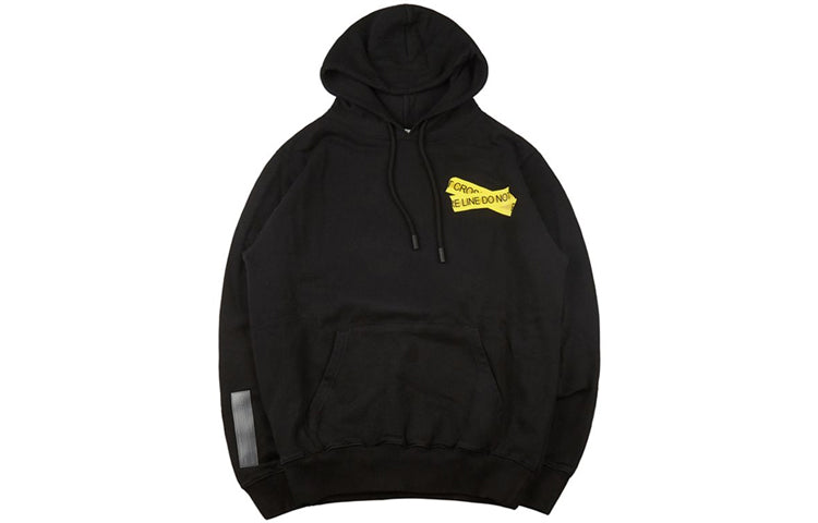 Off-White Firetape Hoodie 'Black Yellow' OMBB029S180030241060-BK