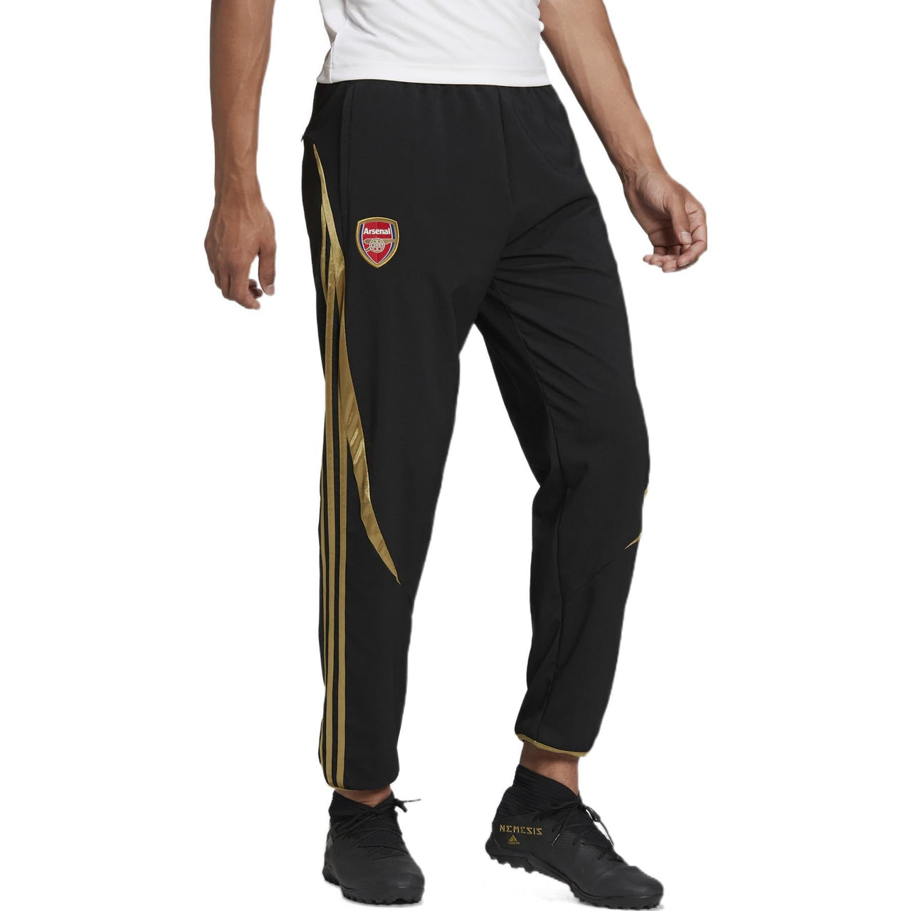 Men's adidas Stripe Logo Bundle Feet Soccer/Football Sports Pants/Trousers/Joggers 21-22 Season Arsenal Black HA5261