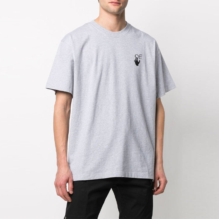 Off-White Arrow Printing Short Sleeve Loose Fit Gray OMAA038R21JER0020825