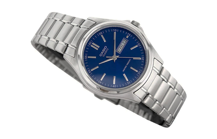 CASIO Waterproof Stainless Steel Strap Blue Dial Mens Blue Analog MTP-1239D-2A