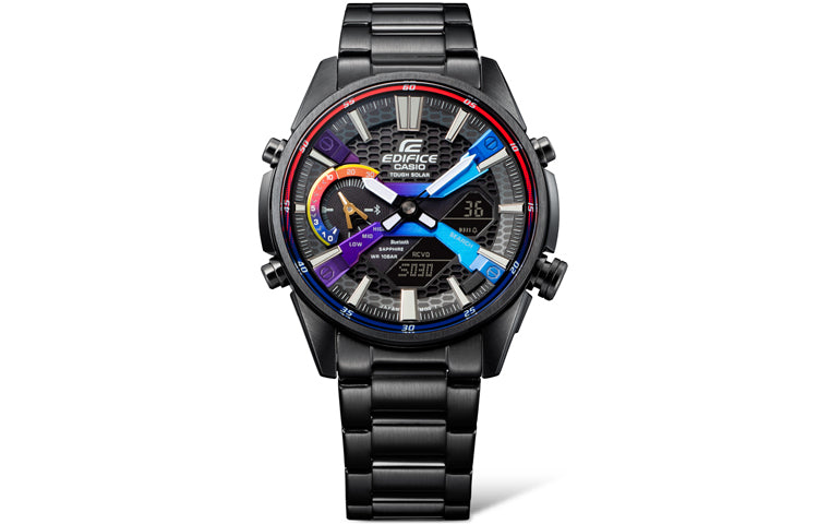 Men's CASIO Edifice Gradient Series Fashion Business Stylish Solar Powered Metallic Strap Watch Mens Analog ECB-S100YHG-1APR