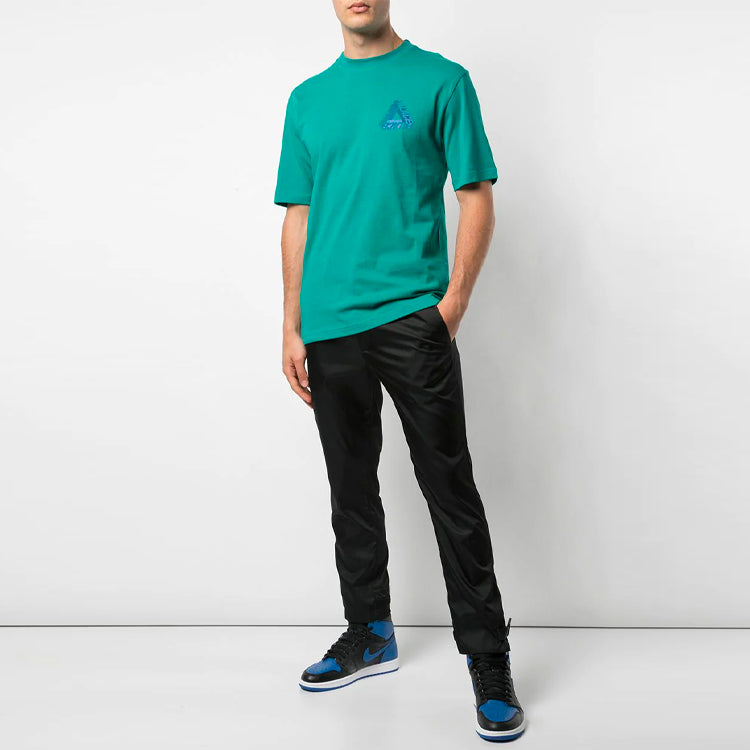 Men's PALACE Triangle Alphabet Pattern Loose Short Sleeve Green P13TS007