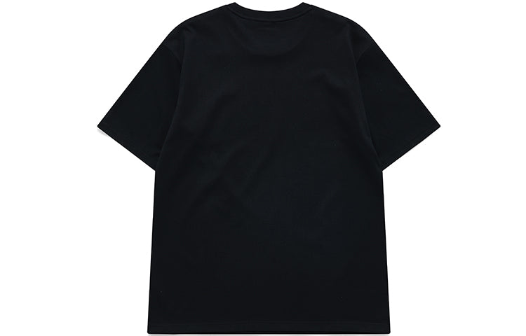 Men's FILA FUSION Contrasting Colors Logo Printing Basketball Sports Loose Short Sleeve Black T11M135106F-BK
