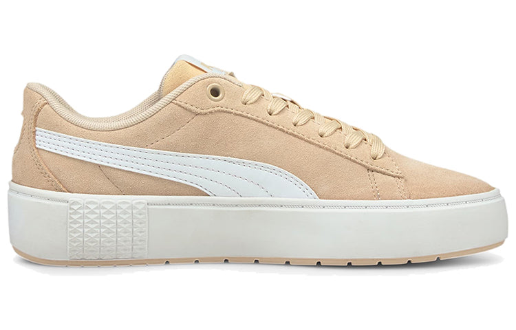 (WMNS) PUMA Smash Platform V2 Suede 'Khaki White' 373037-06