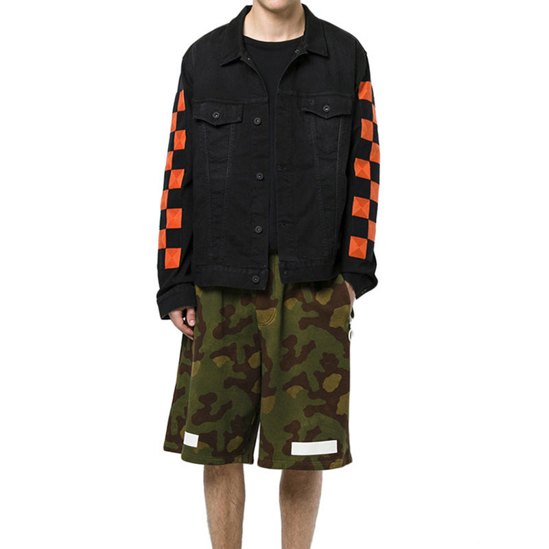 Men's Off-White Cotton Camouflage Shorts Military Green OMCB009F176010299901