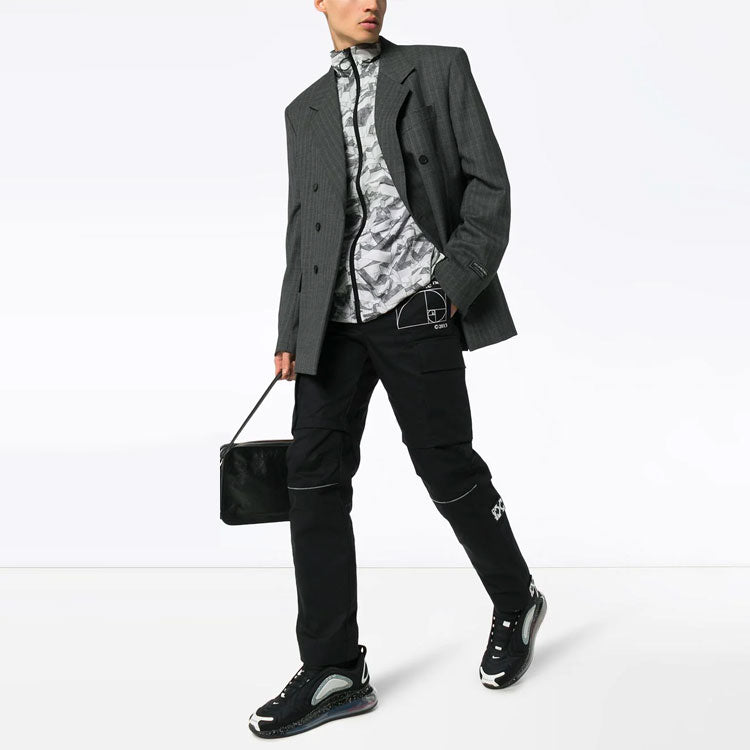 Off-White Alphabet Pattern Detachable Casual Long Pants Ordinary Version Black OMCF014R20G480121001