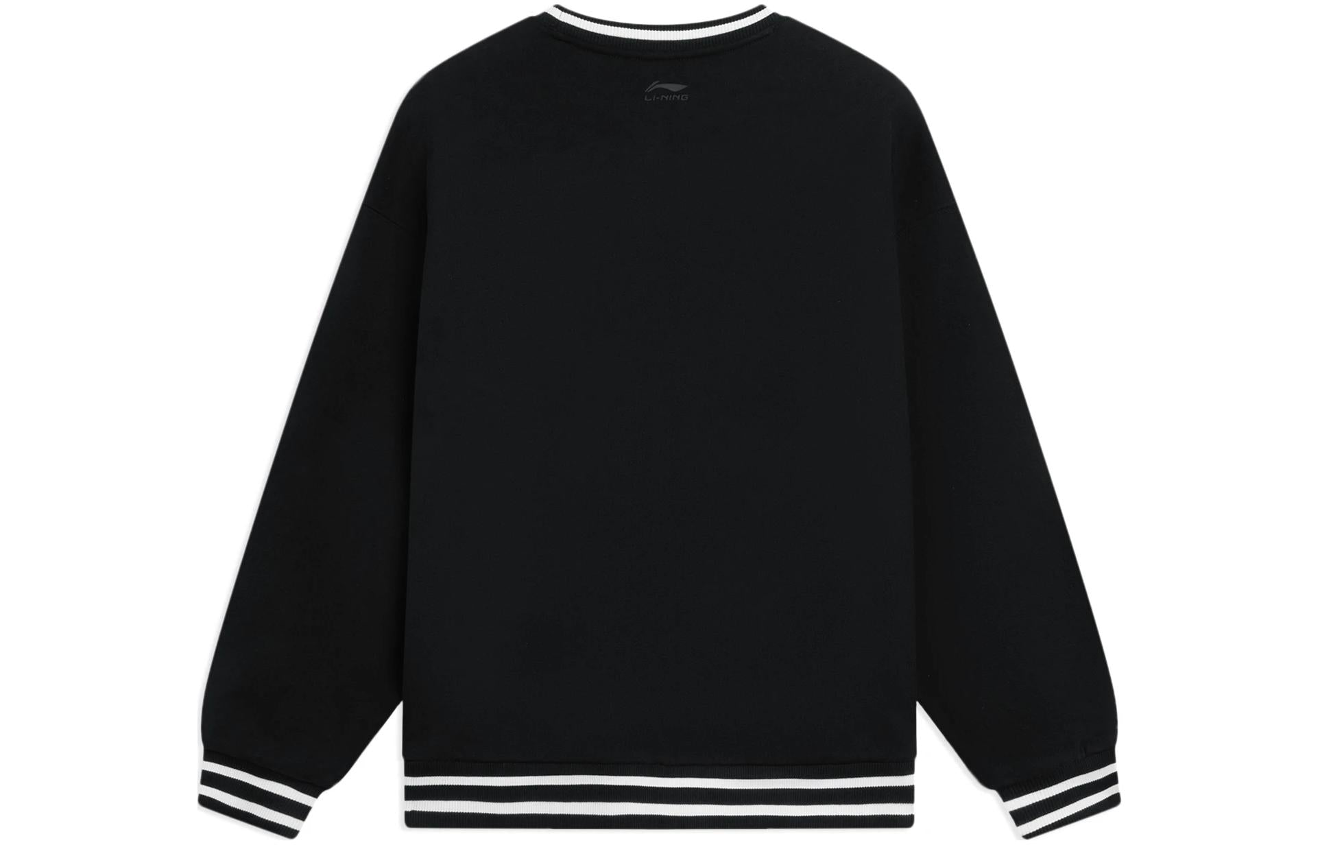Li-Ning Striped Embroidered Logo Sweatshirt 'Black White' AWDSF99-2