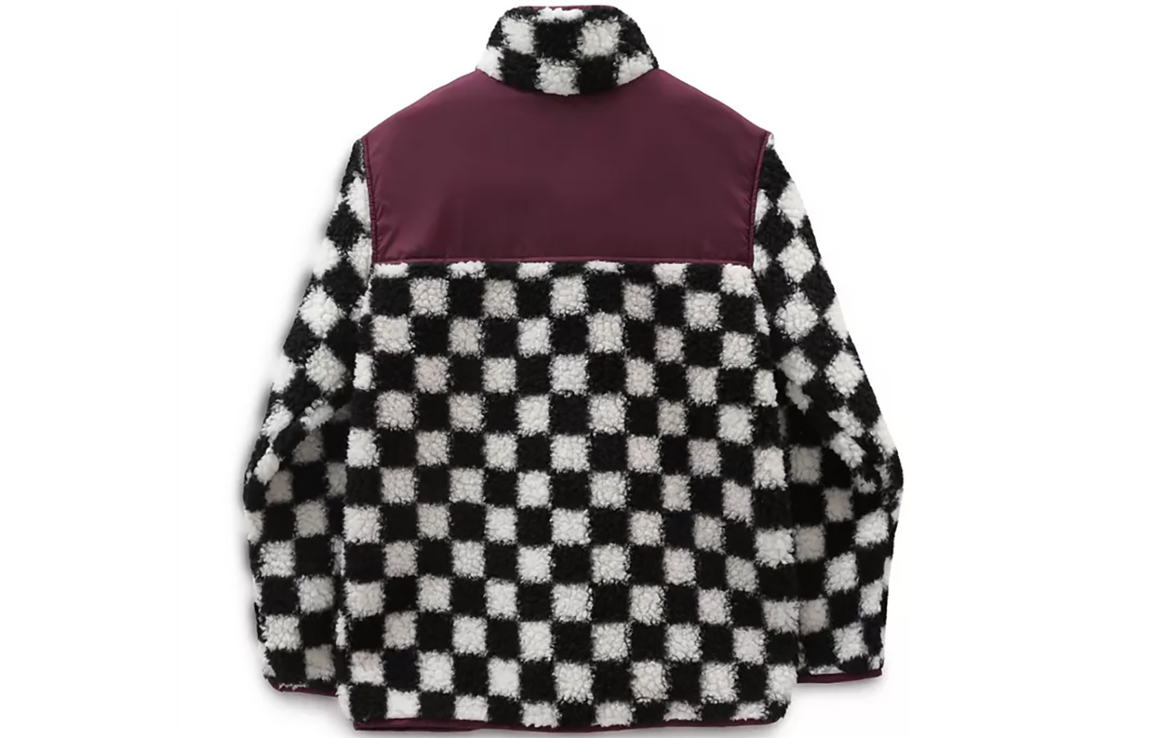 (WMNS) Vans Casual Polar Fleece Sports Jacket Black White Colorblock  VN0A5LJ3705