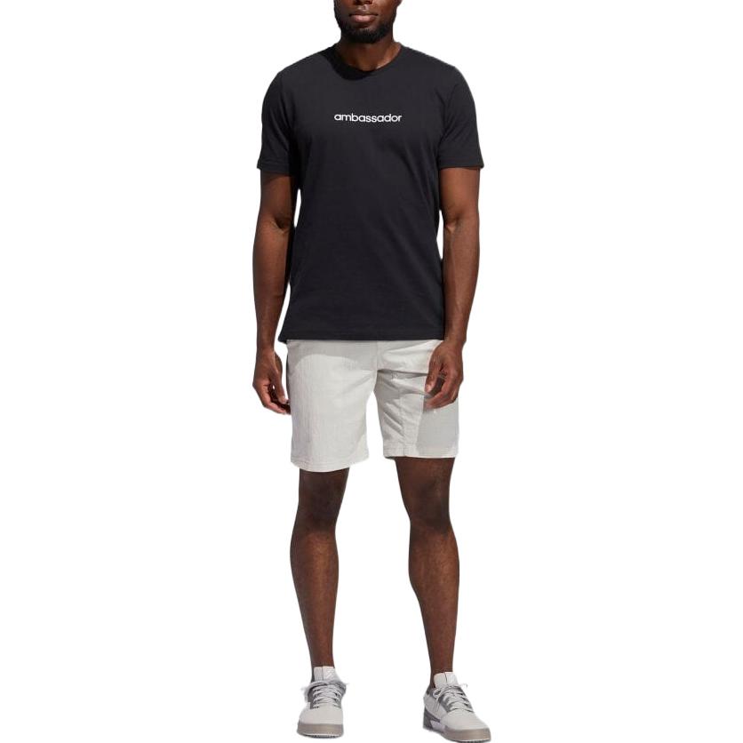 Men's adidas Solid Color Logo Straight Casual Shorts Japanese Version White GL2421