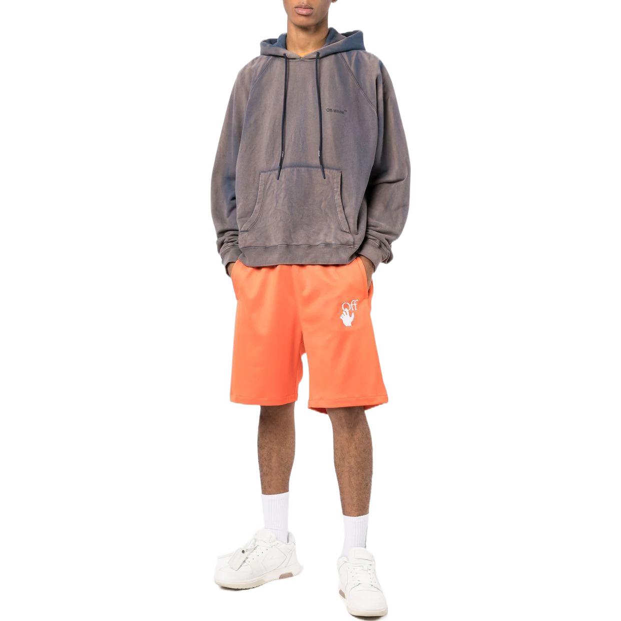Men's Off-White SS22 Brand Logo Printing Elastic Waistband Straight Shorts Ordinary Version Orange OMCL001S22FAB0012001