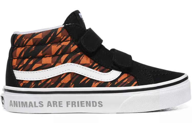 Vans Animal Checkerboard Sk8-Mid Reissue V Kids Black/Orange VN0A4UI5XWG