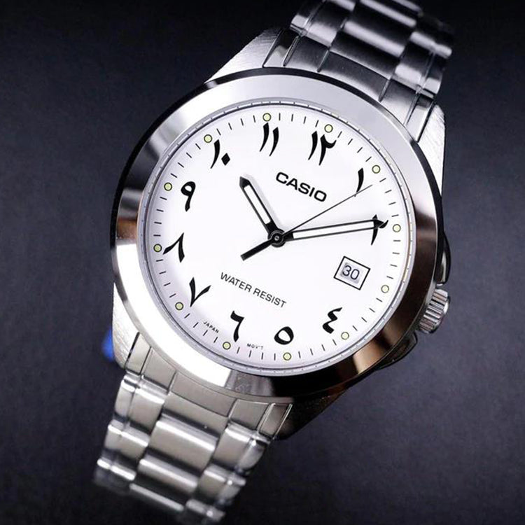 Men's CASIO Retro Sports Watch Business Mens White Analog MTP-1215A-7B3DF